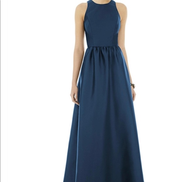 Alfred Sung Style D707 Smoke Blue bridesmaid dress - Picture 4 of 4